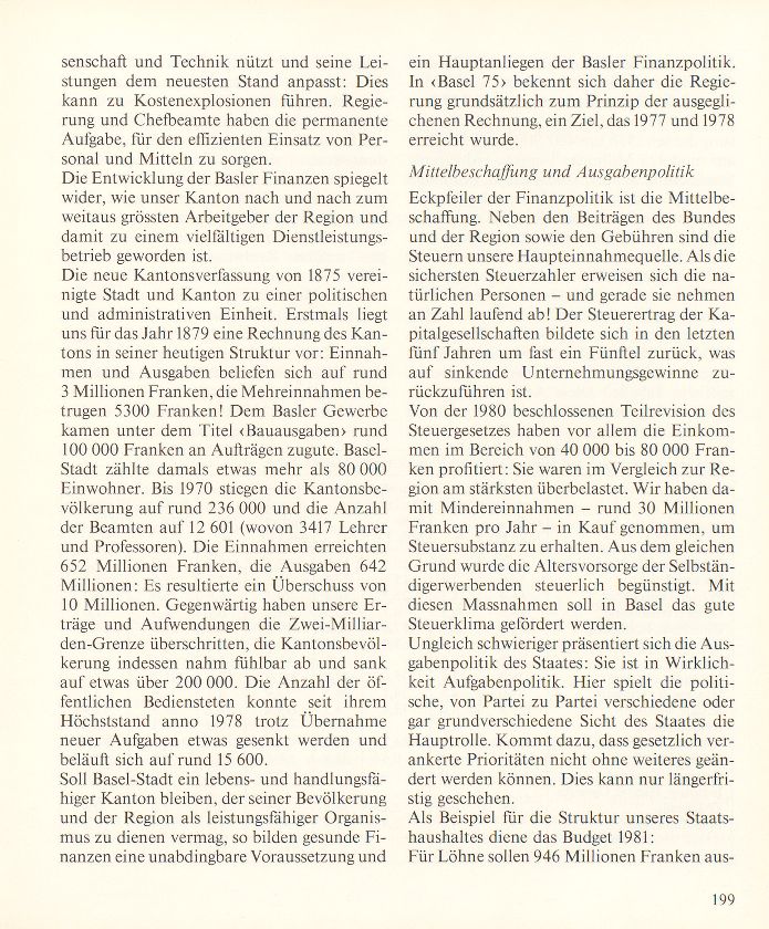 Basels Finanzen zu Beginn der achtziger Jahre – Seite 2